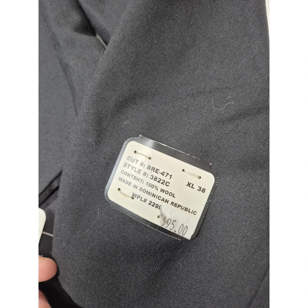 Geoffrey Beene Suit Jacket Mens 38 XLong Black Wool Super 100s Tuxedo NWT FLAW